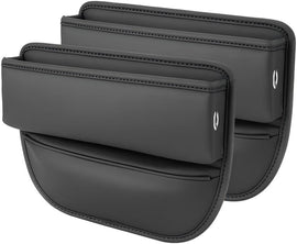 車用 サイド収納ボックス 車シートサイドポケット 運転席と助手席汎用 車 隙間 収納 シートサイドポケット 携帯電話 現金 コイン カード 鍵 小物収納 カーシート隙間収納ボックス PU材質 運転席+助手席 2個入り